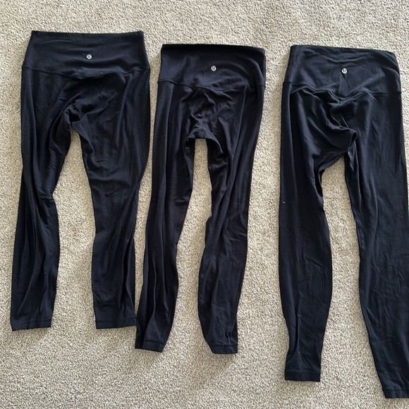 3 pairs of LuluLemon black Align leggings size 6 - $30 for all 3 - Picture 2 of 4